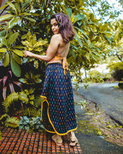 Load image into Gallery viewer, The Black Ikat Pure Cotton Boho Skirt by threada