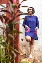 Load image into Gallery viewer, Royal Blue Patch Pocket Cotton Dress