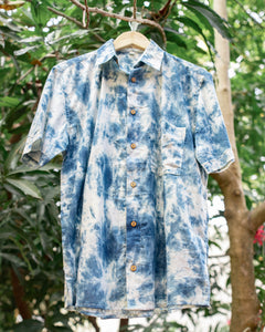 Indigo Marble Cotton Casual Shirt