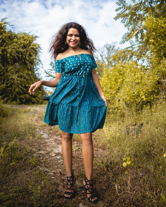 Woman of Teal Dress