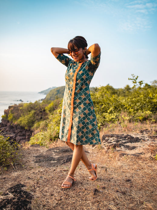 Askewed Block Printed All Season Pocket Dress/ Kurta