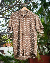 Load image into Gallery viewer, Beige Block Printed Cotton Shirt